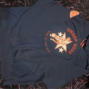 Snoop Dogg Graphic Hoodie in Navy and Orange